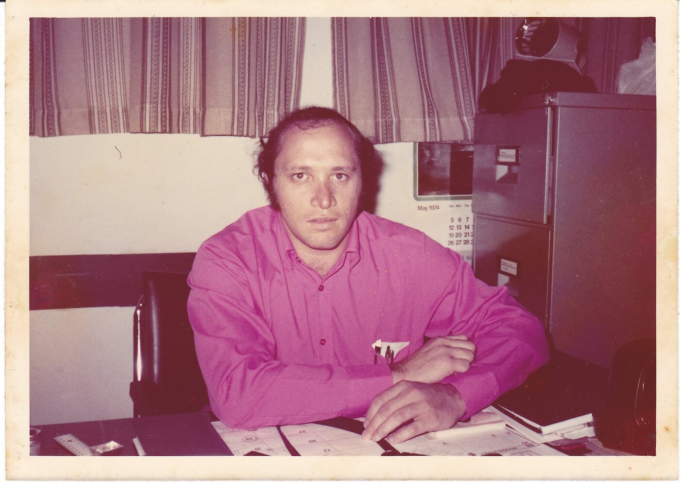 Bernard Shapiro in pink shirt